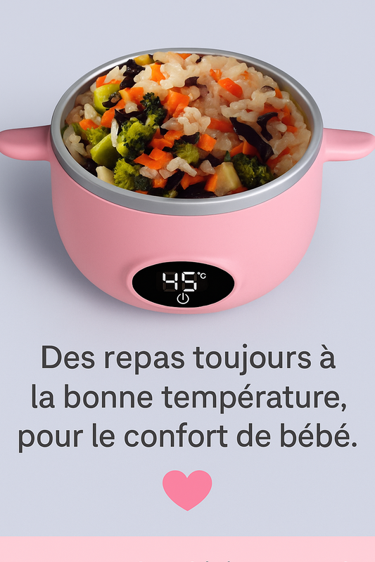 Bol chauffant intelligent pour bébé – Température constante et rechargeable