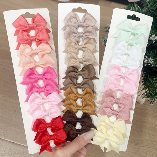 Set de 10 Barrettes Nœuds pour Fille
