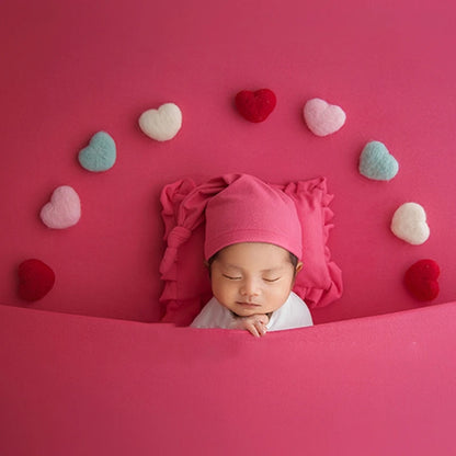 Accessoires photo nouveau-né en laine – Décor laineux pour shooting naissance