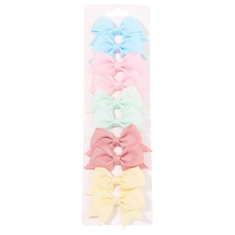 Set de 10 Barrettes Nœuds pour Fille