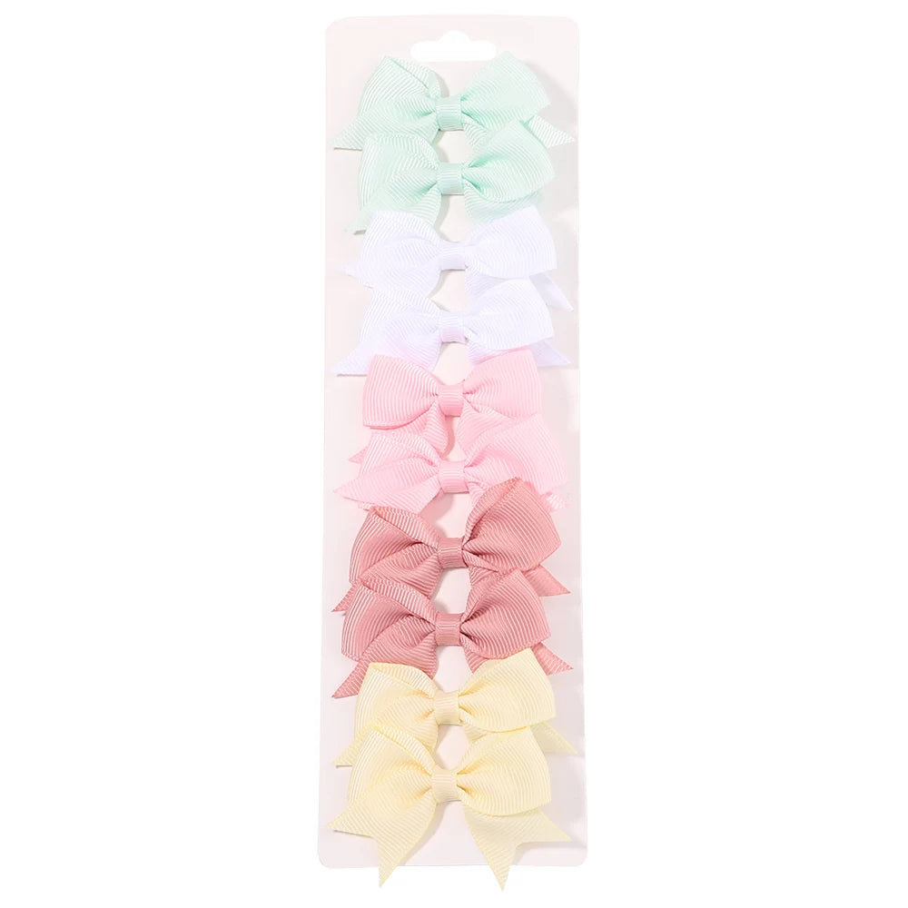 Set de 10 Barrettes Nœuds pour Fille