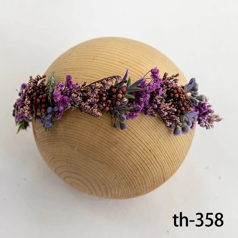 Bandeau fleuri photo nouveau-né – Accessoire bébé pour shooting naissance