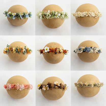 Bandeau fleuri photo nouveau-né – Accessoire bébé pour shooting naissance