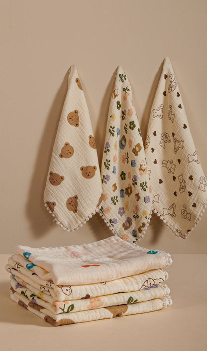 Lot de 4 bavoirs bébé en coton – Doux, absorbants et stylés