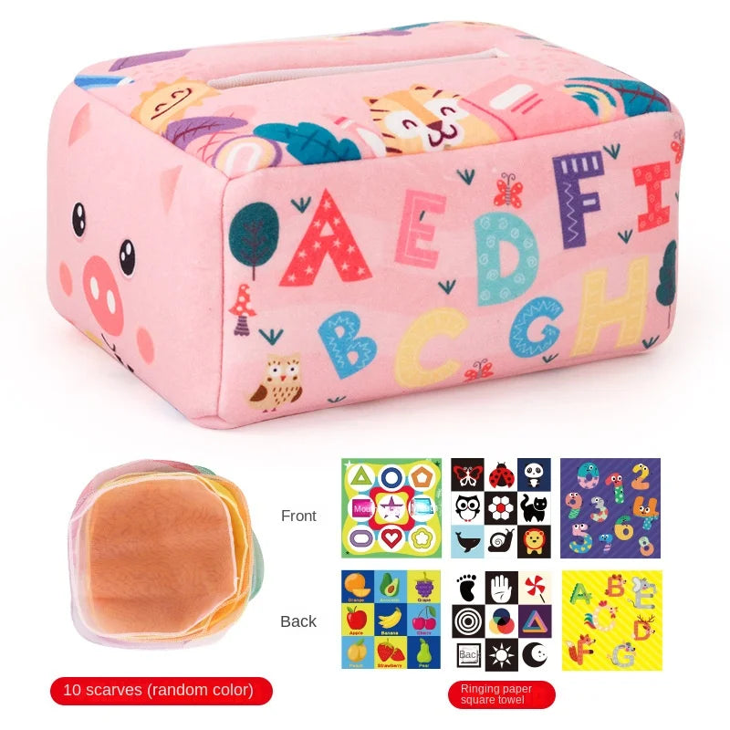 Boîte sensorielle Montessori en tissu – Jouet d’éveil doux et éducatif