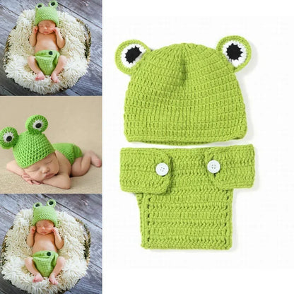 Tenue photo crochet bébé – Ensemble animal en coton fait main