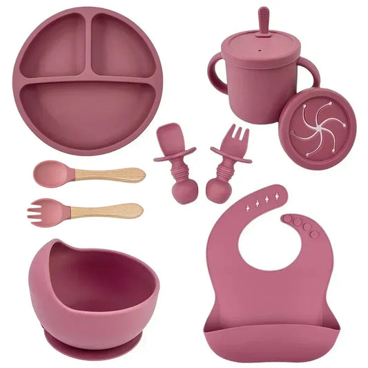 Set de vaisselle bébé en silicone – Sécurisé, pratique et coloré