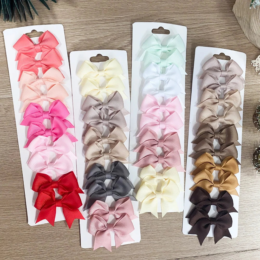 Set de 10 Barrettes Nœuds pour Fille