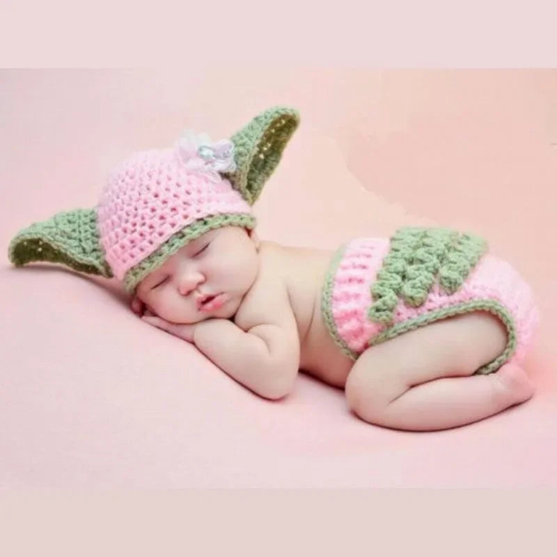 Tenue photo crochet bébé – Ensemble animal en coton fait main