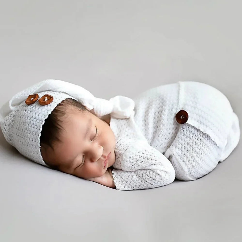 Tenue photo crochet bébé – Ensemble animal en coton fait main