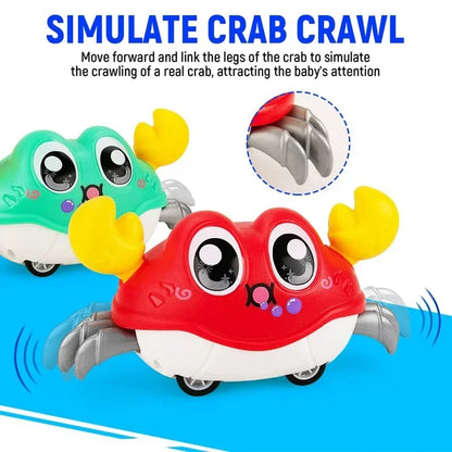 Crabe interactif bébé – Jouet d’éveil rampant et lumineux