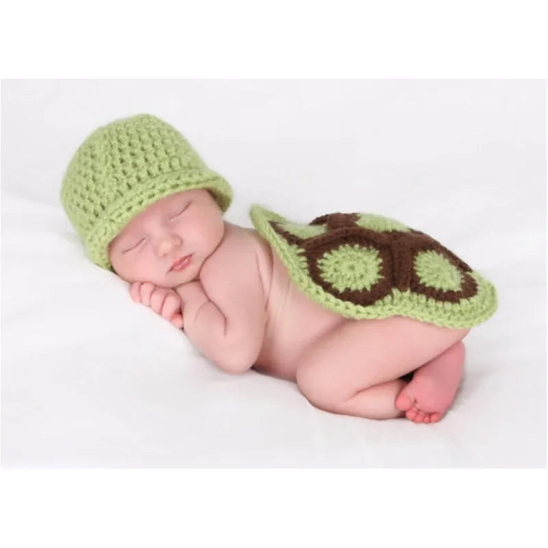 Tenue photo crochet bébé – Ensemble animal en coton fait main