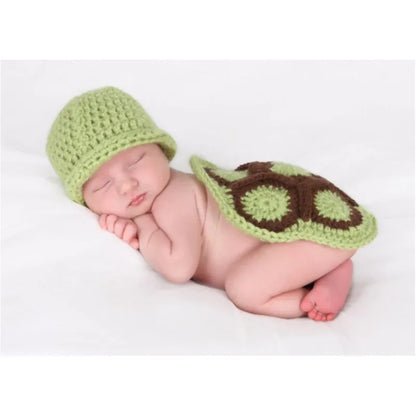 Tenue photo crochet bébé – Ensemble animal en coton fait main