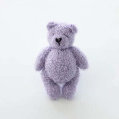 Ourson tricoté fait main – Accessoire photo nouveau-né en mohair