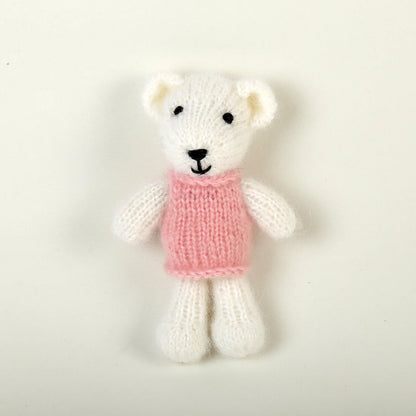 Ourson tricoté en mohair – Accessoire photo nouveau-né fait main