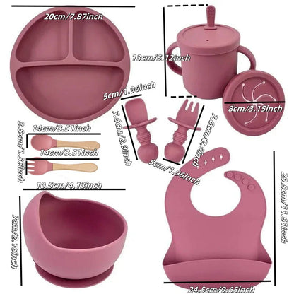 Set de vaisselle bébé en silicone – Sécurisé, pratique et coloré