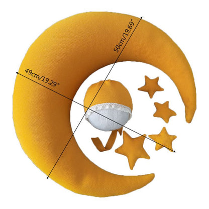 Set Accessoires Photo Nouveau-Né en Forme de Croissant de Lune (6 pièces)