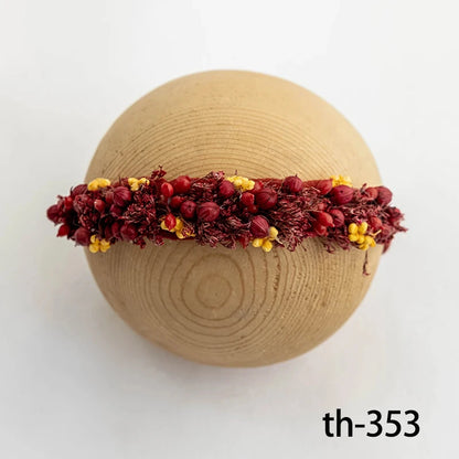 Bandeau fleuri photo nouveau-né – Accessoire bébé pour shooting naissance