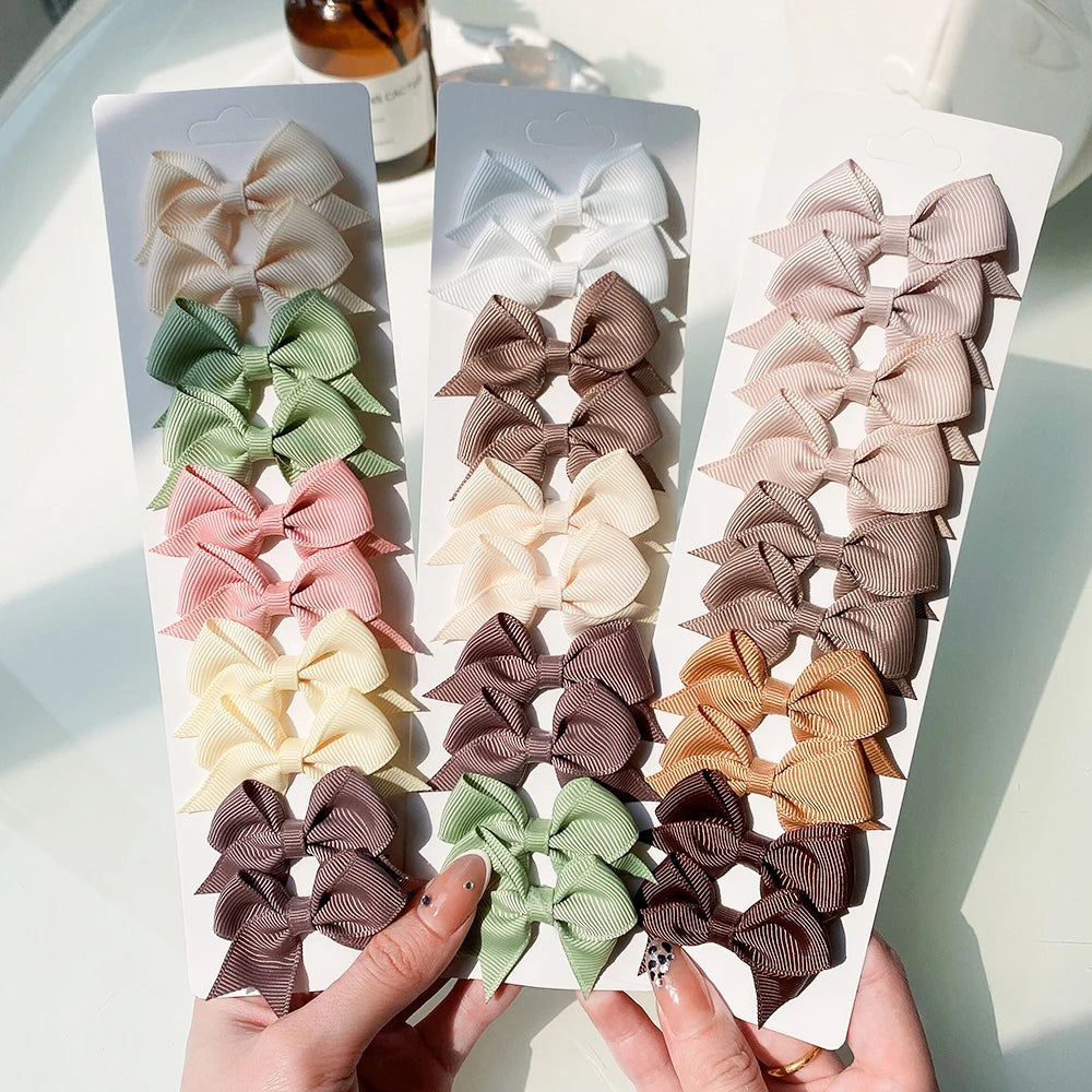 Set de 10 Barrettes Nœuds pour Fille