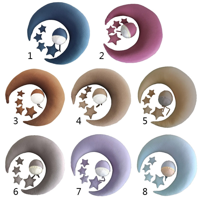 Set Accessoires Photo Nouveau-Né en Forme de Croissant de Lune (6 pièces)