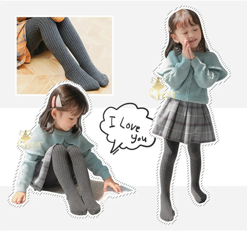 Collants Bébé Fille en Coton Tricoté