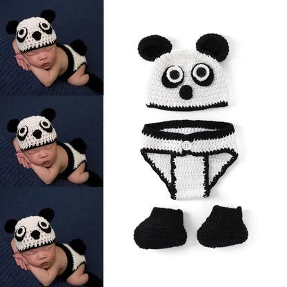 Tenue photo crochet bébé – Ensemble animal en coton fait main