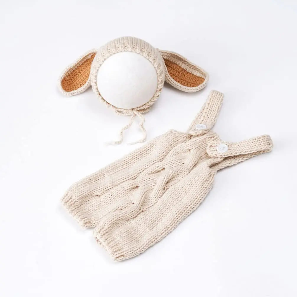 Tenue photo crochet bébé – Ensemble animal en coton pour nouveau-né