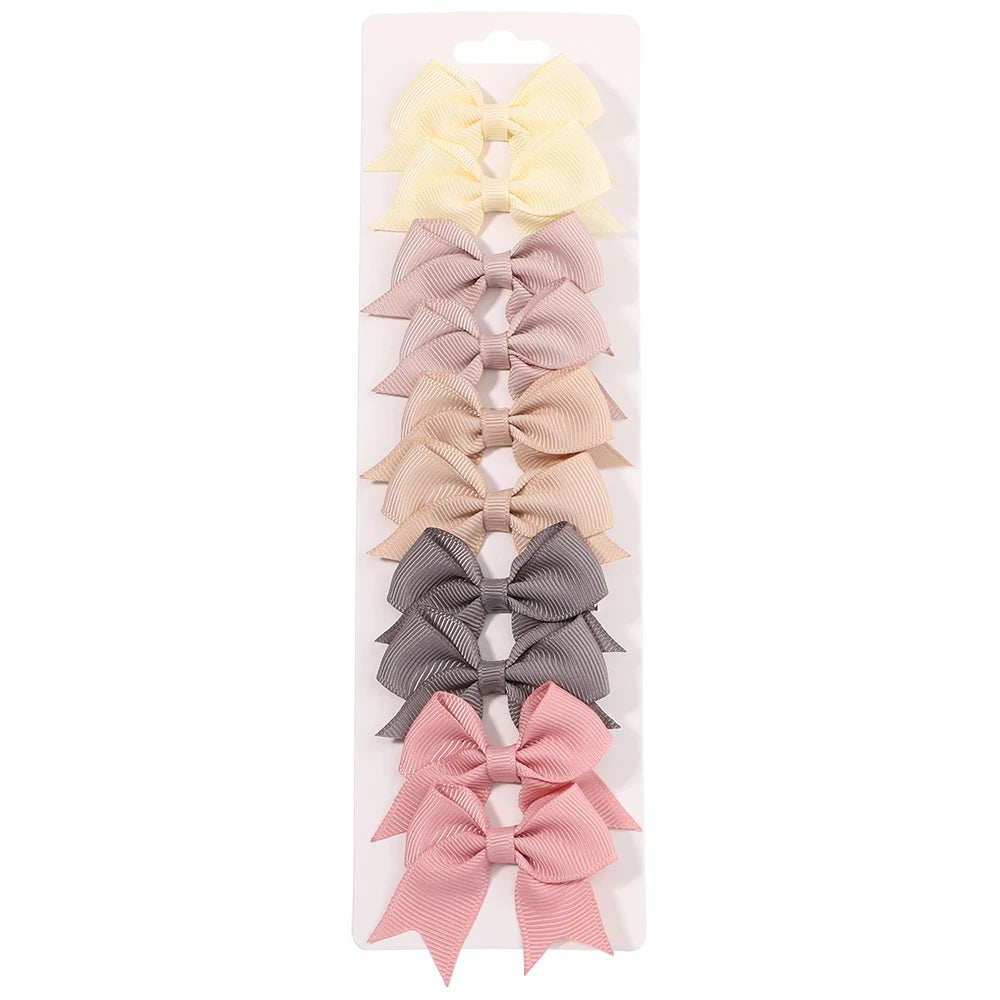 Set de 10 Barrettes Nœuds pour Fille