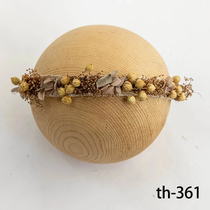 Bandeau fleuri photo nouveau-né – Accessoire bébé pour shooting naissance