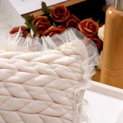 Tenue photo nouveau-né fille – Ensemble dentelle avec bandeau et oreiller