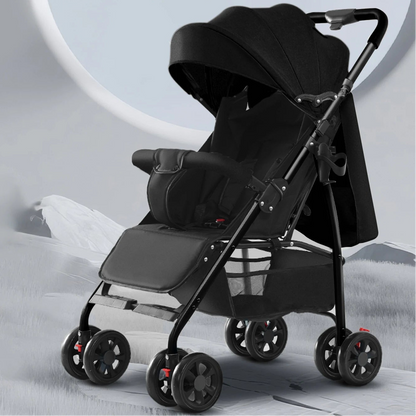 Poussette 3-en-1 avec Siège Auto & Panier de Rangement