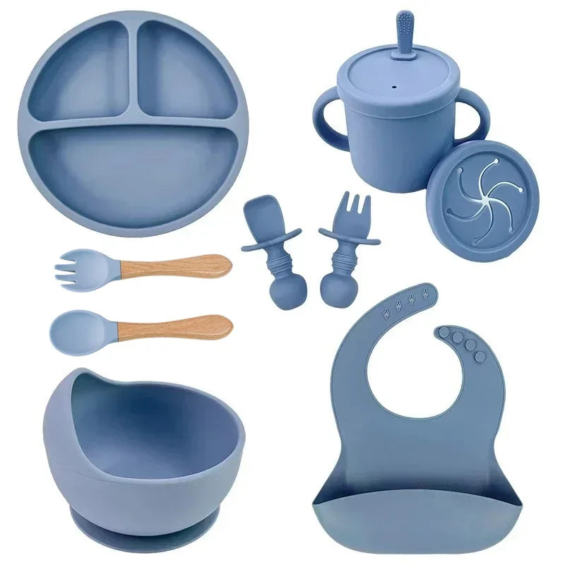 Set de vaisselle bébé en silicone – Sécurisé, pratique et coloré