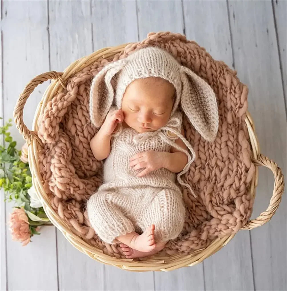Tenue photo crochet bébé – Ensemble animal en coton pour nouveau-né