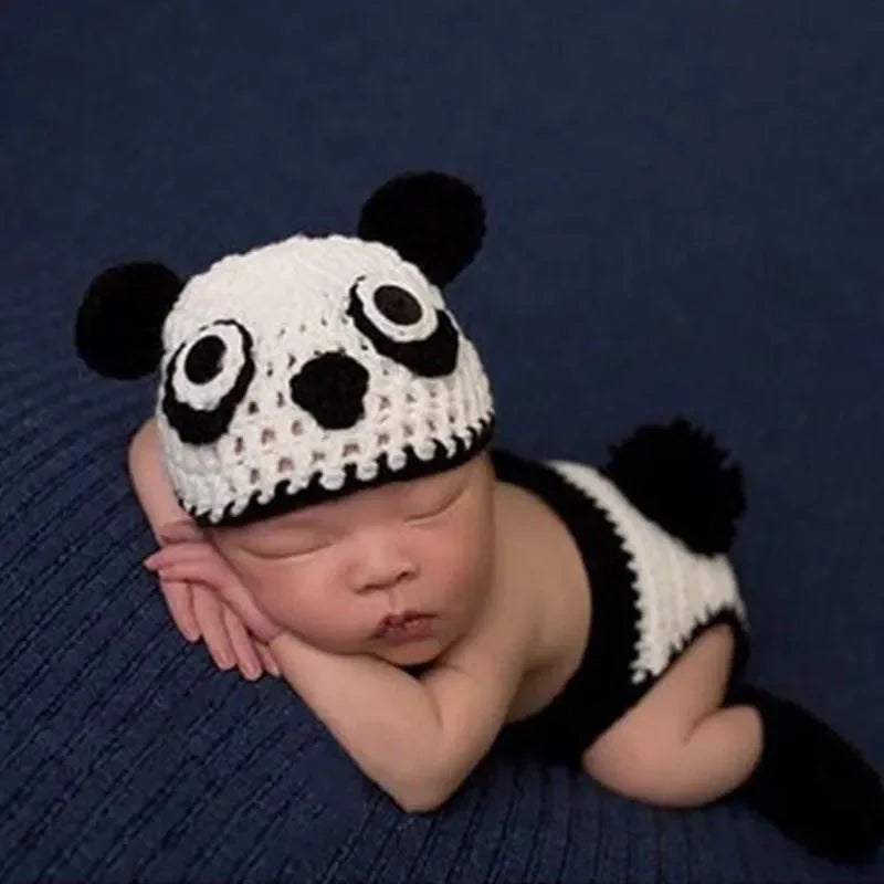 Tenue photo crochet bébé – Ensemble animal en coton fait main