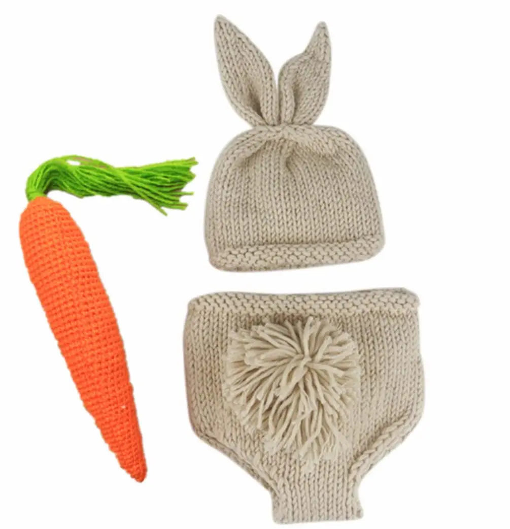 Tenue photo crochet bébé – Ensemble animal en coton pour nouveau-né