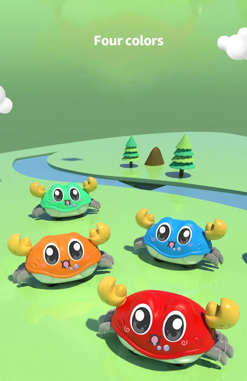 Crabe interactif bébé – Jouet d’éveil rampant et lumineux