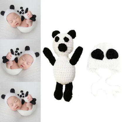 Tenue photo crochet bébé – Ensemble animal en coton fait main