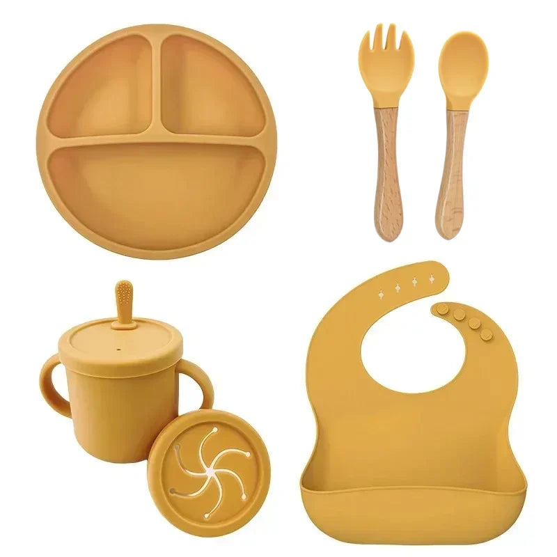 Set de vaisselle bébé en silicone – Sécurisé, pratique et coloré