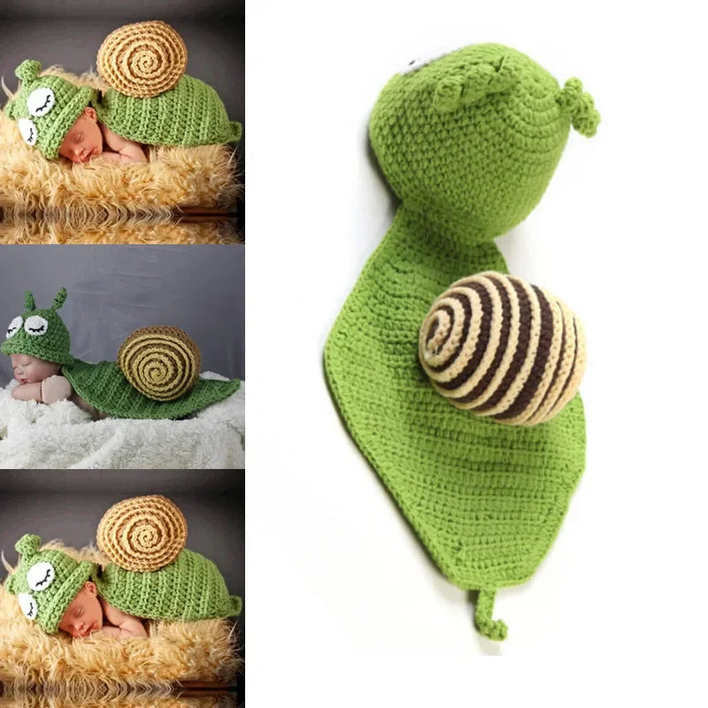 Tenue photo crochet bébé – Ensemble animal en coton fait main