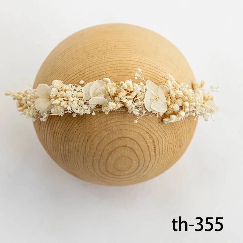 Bandeau fleuri photo nouveau-né – Accessoire bébé pour shooting naissance