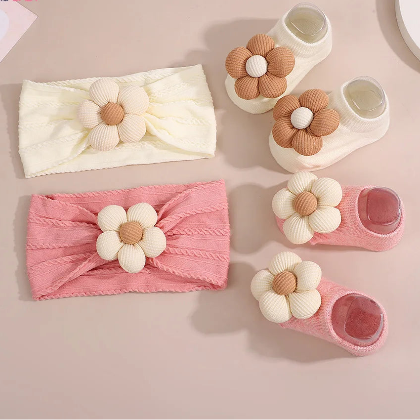 Set Bandeau & Chaussettes Fleur