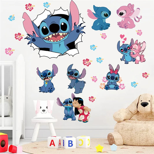 Stickers Muraux Lilo & Stitch Décoration Murale Enfant Chambr