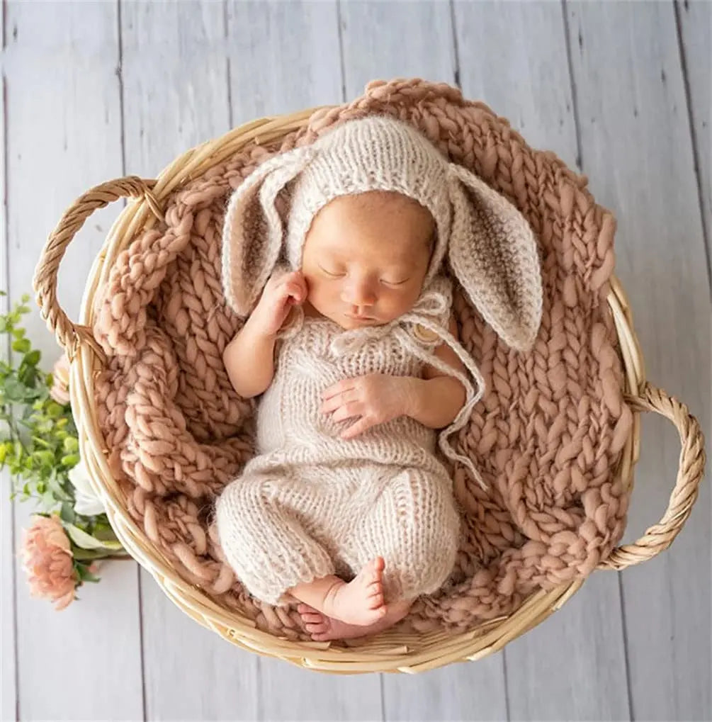 Tenue photo crochet bébé – Ensemble animal en coton pour nouveau-né