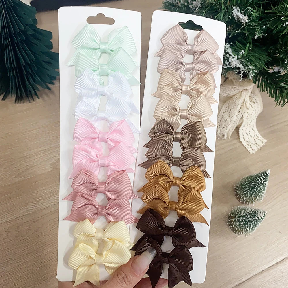 Set de 10 Barrettes Nœuds pour Fille