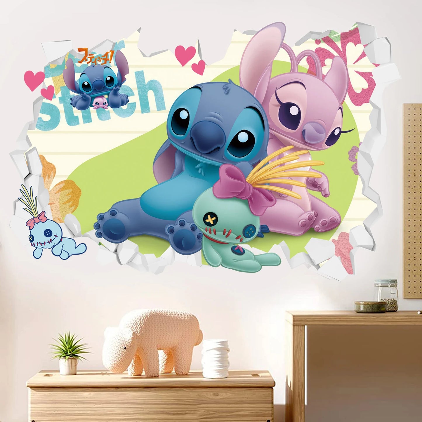 Stickers Muraux Lilo & Stitch Décoration Murale Enfant Chambr