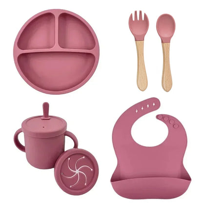 Set de vaisselle bébé en silicone – Sécurisé, pratique et coloré