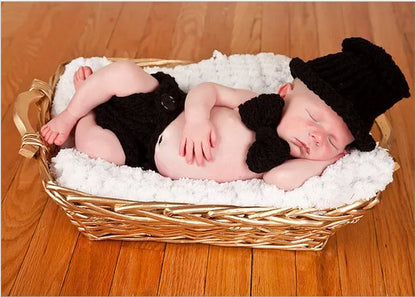 Tenue photo crochet bébé – Ensemble animal en coton fait main