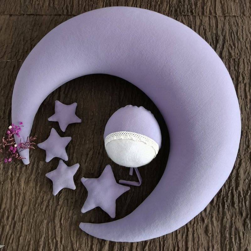 Set Accessoires Photo Nouveau-Né en Forme de Croissant de Lune (6 pièces)