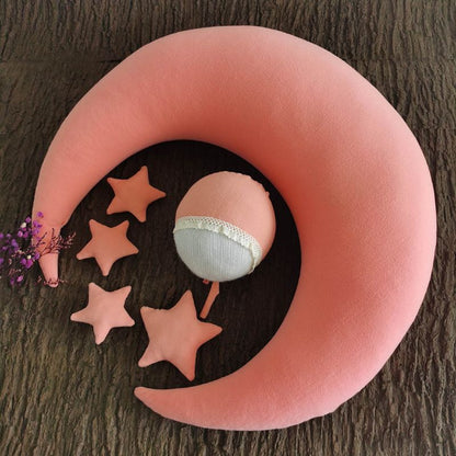 Set Accessoires Photo Nouveau-Né en Forme de Croissant de Lune (6 pièces)
