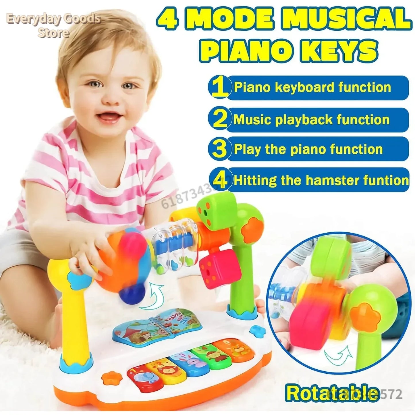 Piano éducatif lumineux – Jouet musical interactif pour enfants